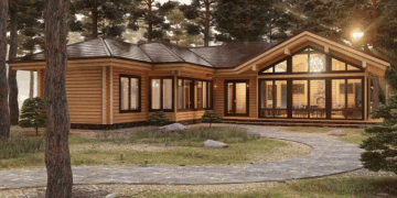 Как построить одноэтажный дом из клееного бруса