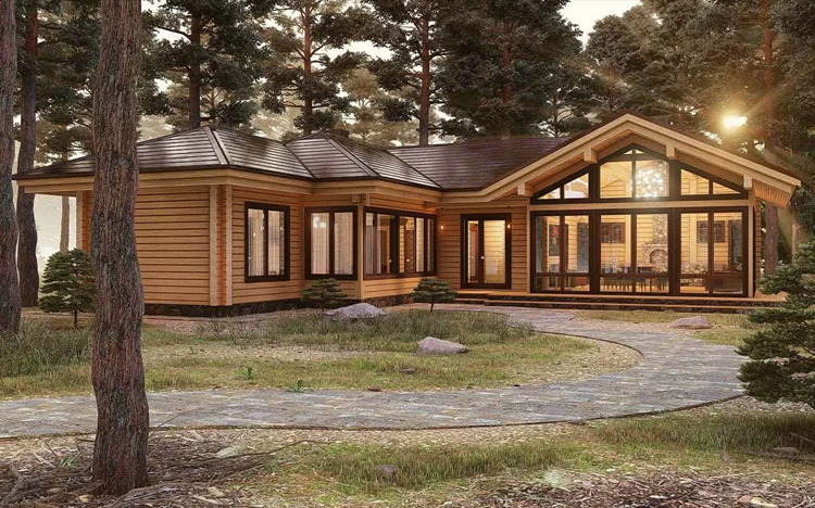 Как построить одноэтажный дом из клееного бруса